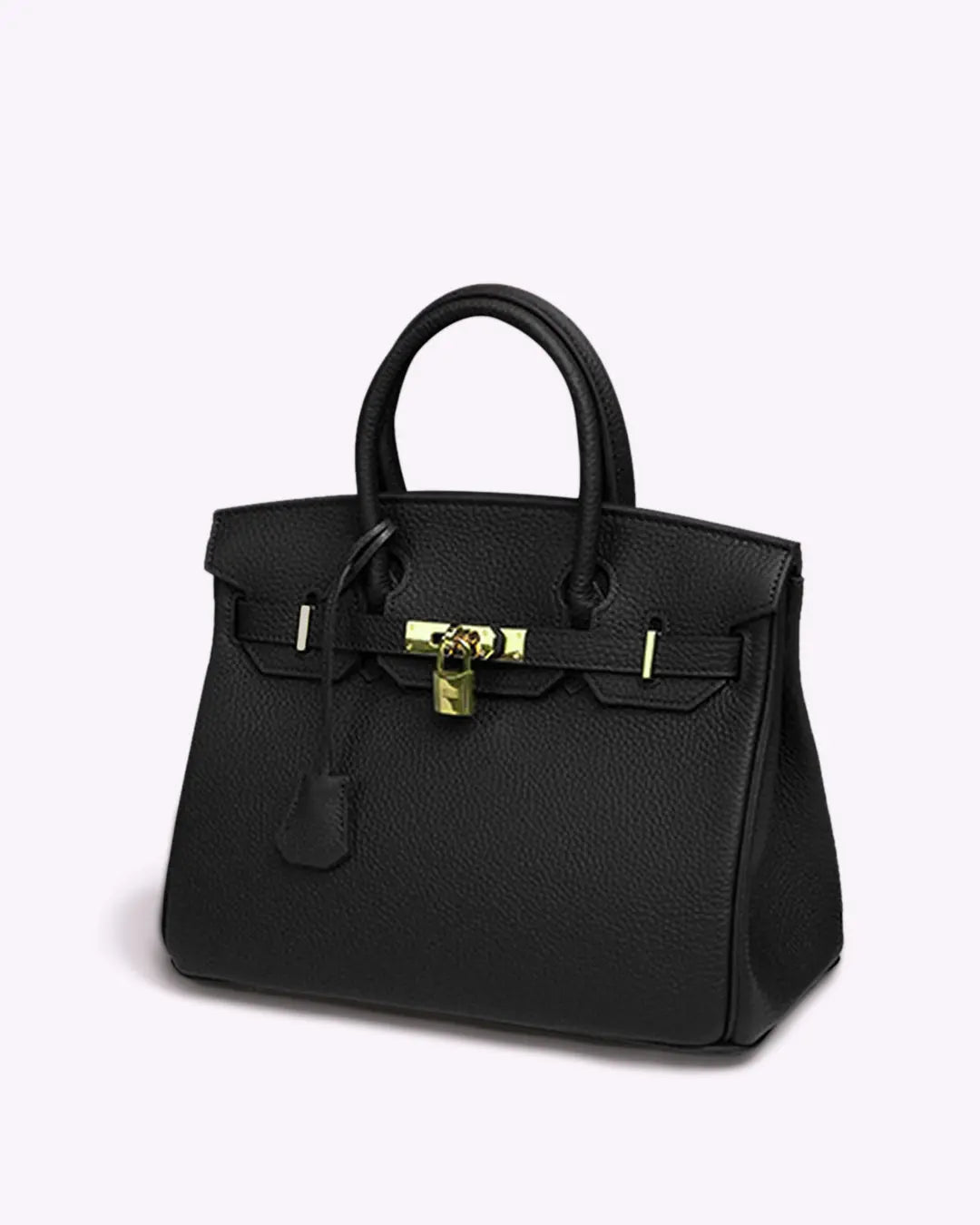 Structured Turn-Lock Tote Bag with Padlock Detail