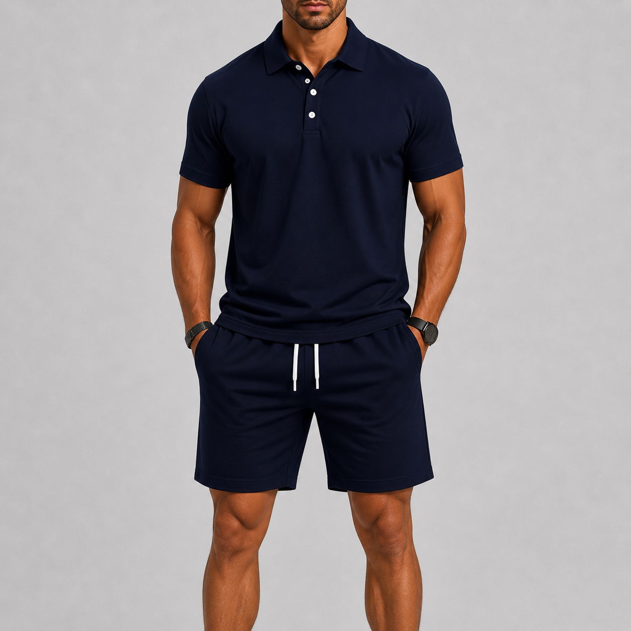 Ensemble deux pièces composé d’un polo en piqué et d’un short