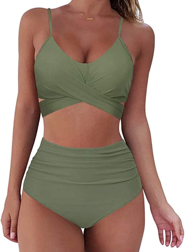 Floral Print Twist Front High-Waisted Bikini Set