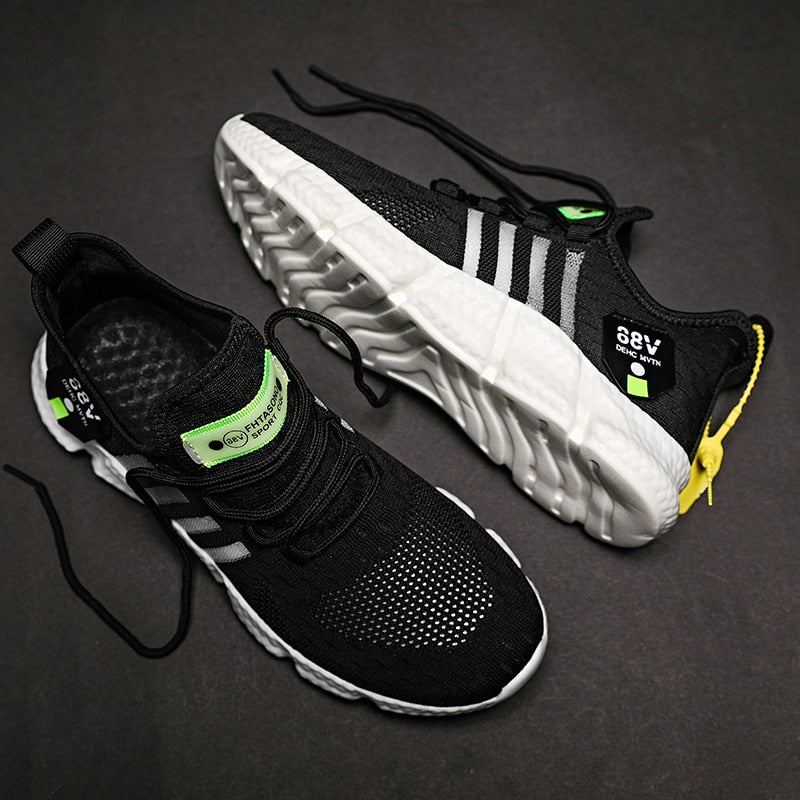 Knit Running Sneakers with Chunky Sole Design