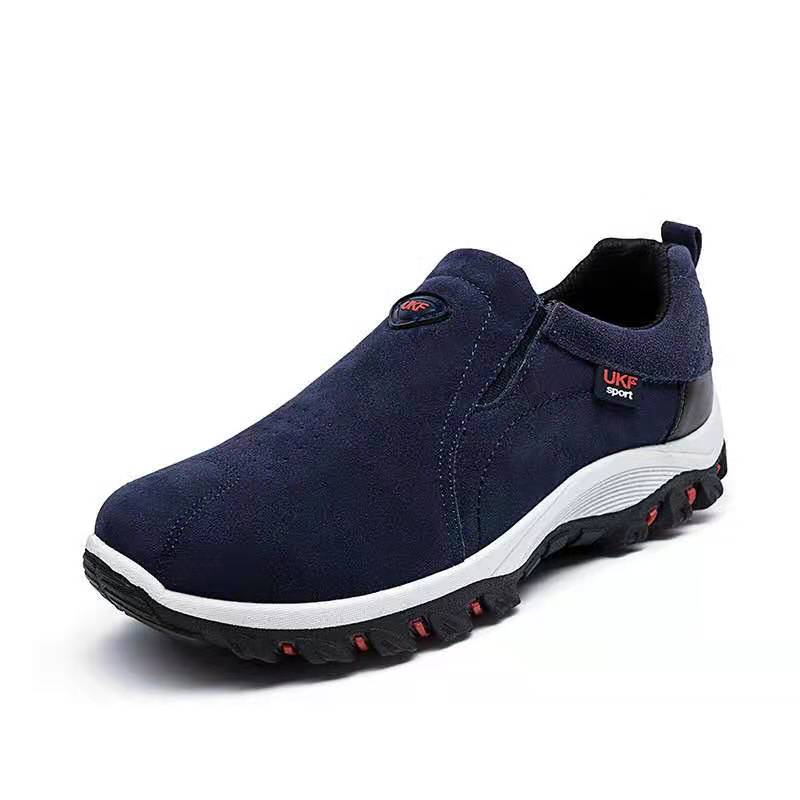 Slip-On Suede-Touch Walking Sneakers with Grip Sole