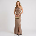 One Shoulder Maxi Dress – Draped Ruched Occasion Style