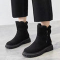 Bottines pour femme à fermeture éclair latérale et doublure en fausse fourrure