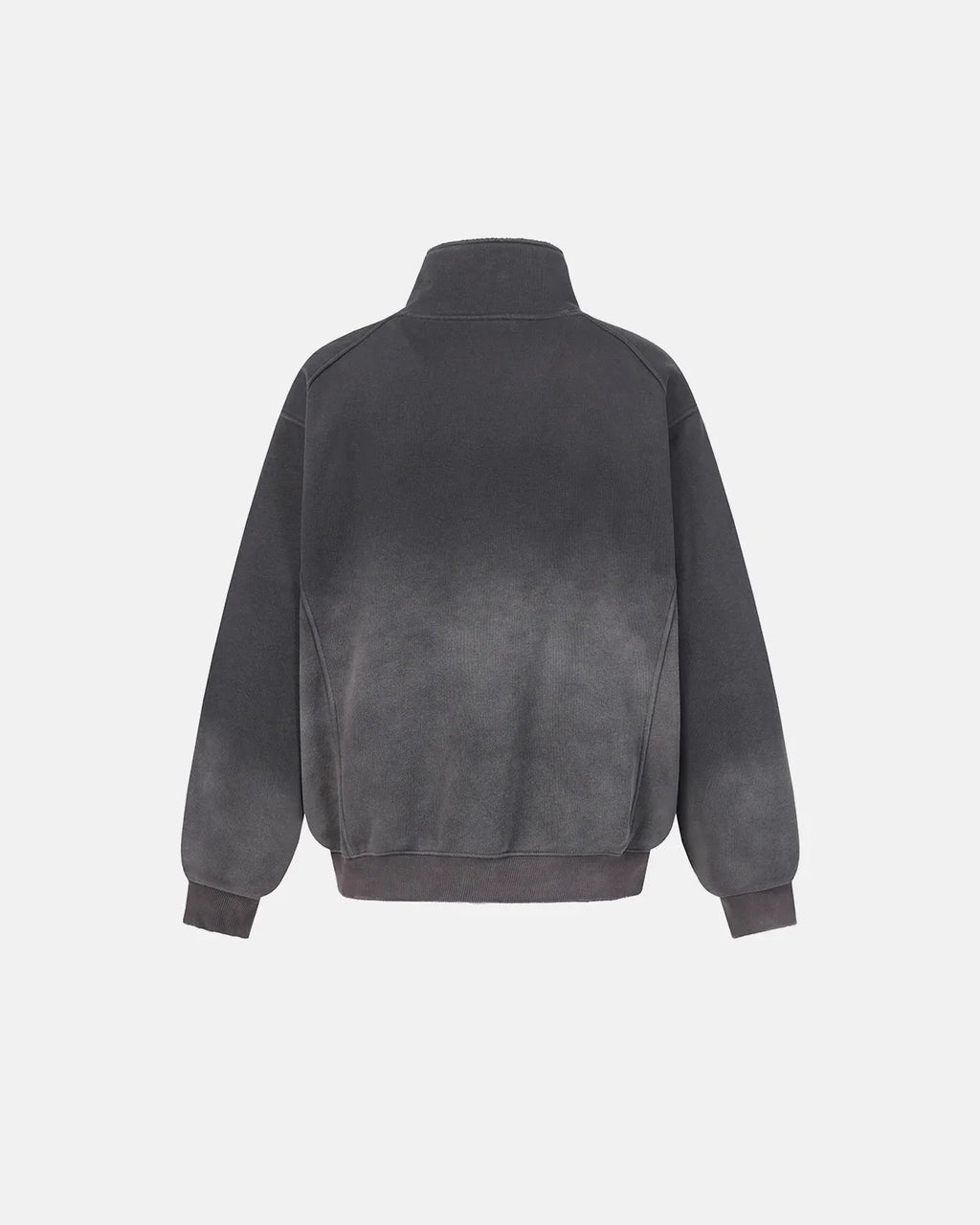 Unisex asymmetric zip sweatshirt with mock neck, long sleeves and front pockets