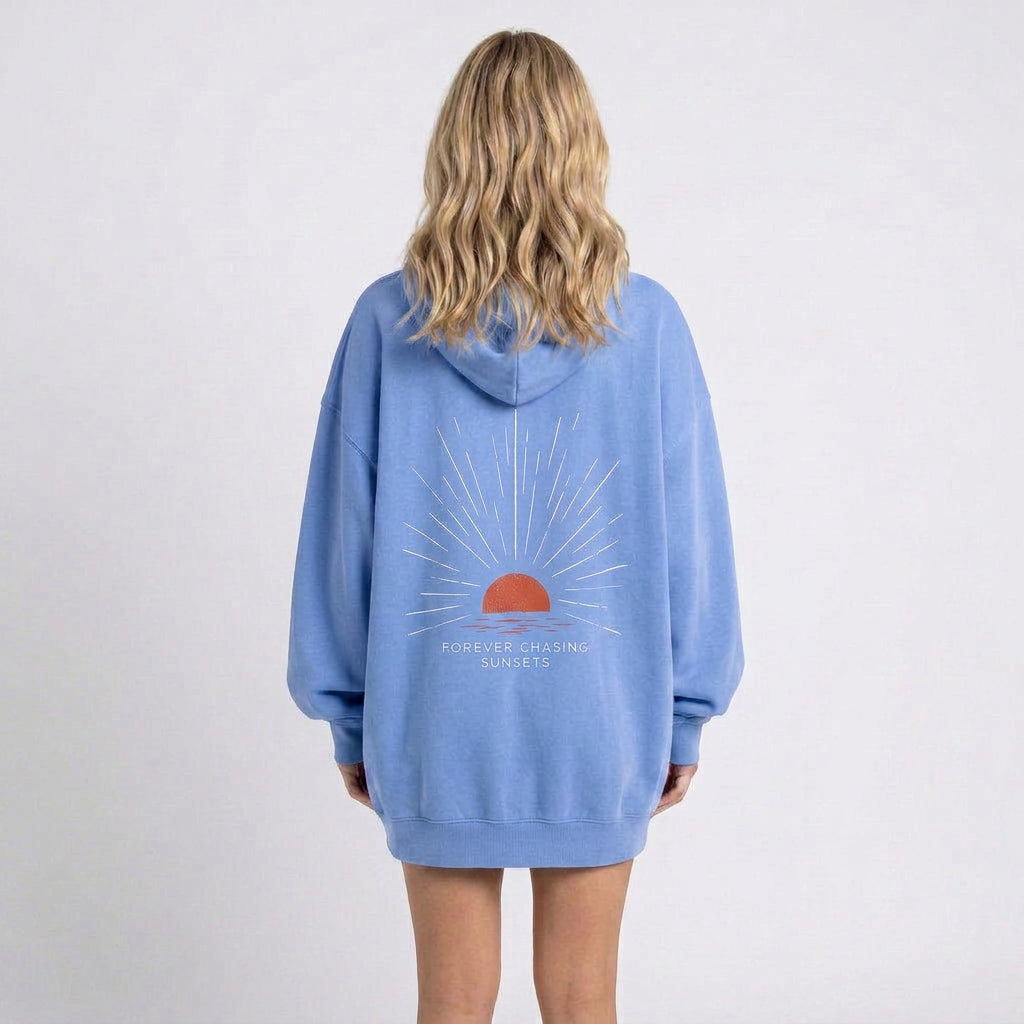 Oversized Hoodie – Sunset Back Print Casual Style