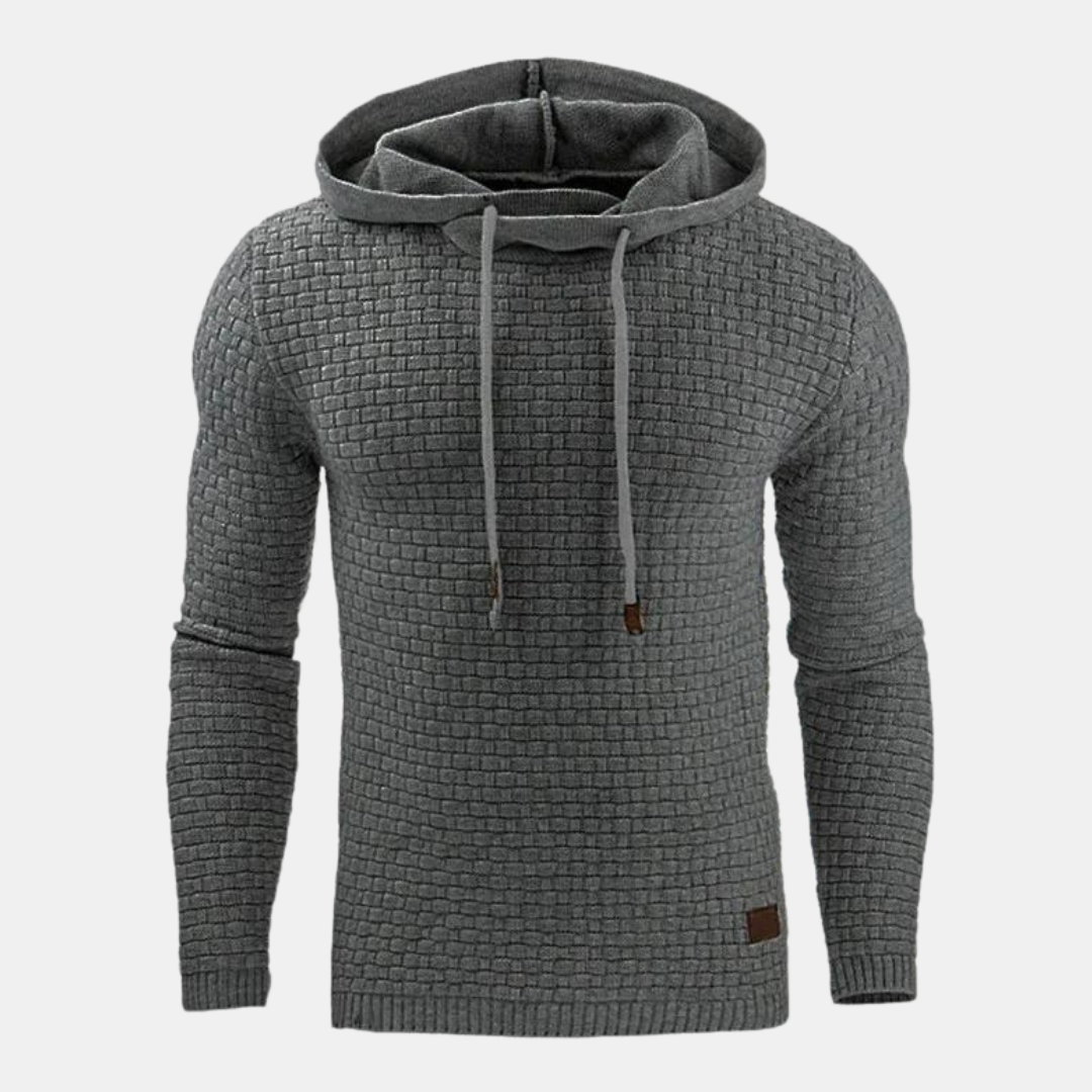Sweat à capuche pour homme en maille texturée façon panier