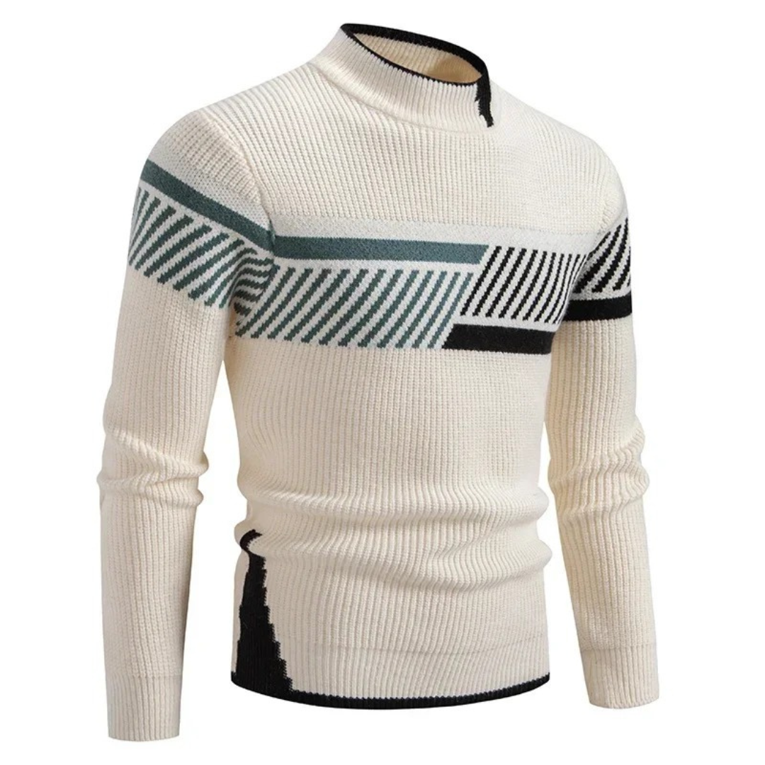 Men's Ribbed Knit Mock Neck Sweater
