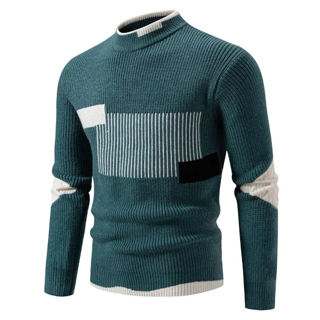 Men's Ribbed Knit Mock Neck Sweater