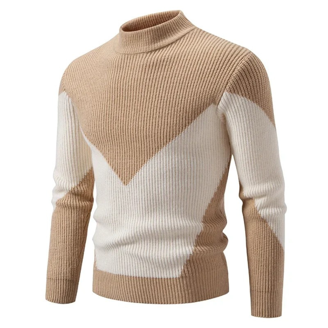 Men's Ribbed Knit Mock Neck Sweater