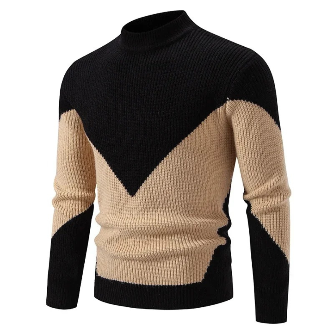 Men's Ribbed Knit Mock Neck Sweater