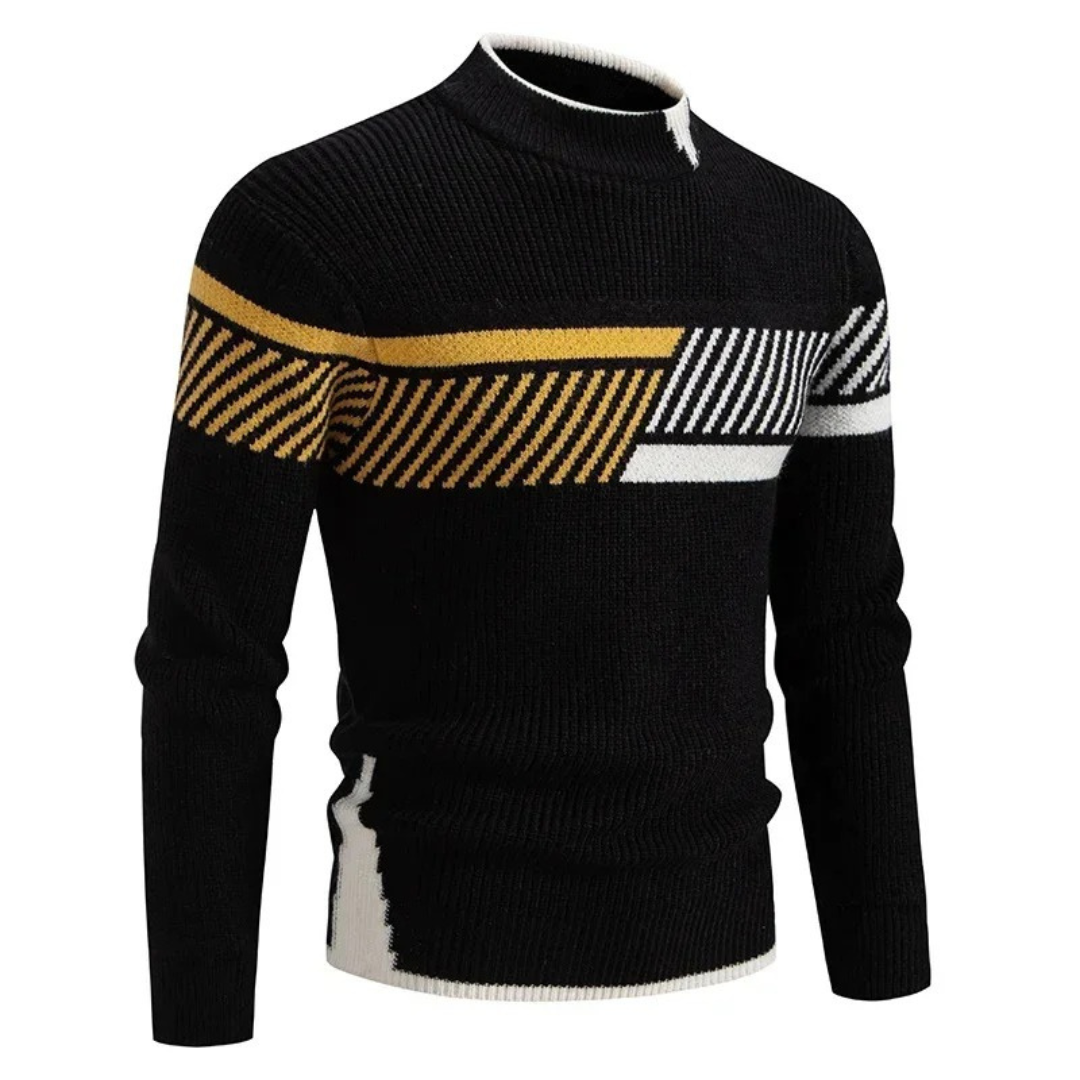 Men's Ribbed Knit Mock Neck Sweater