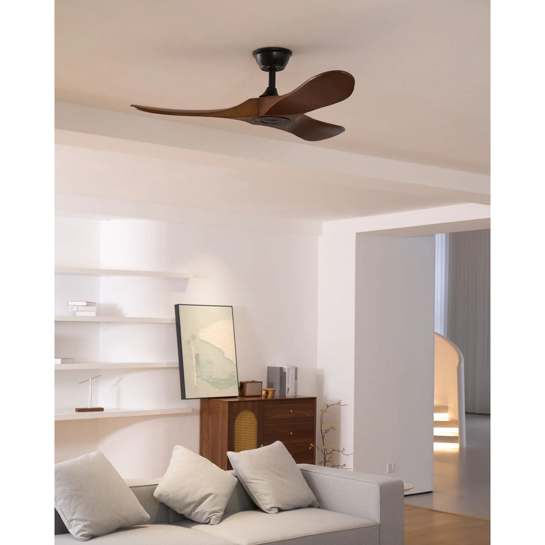 Wooden 3-Blade Ceiling Fan with Remote Control