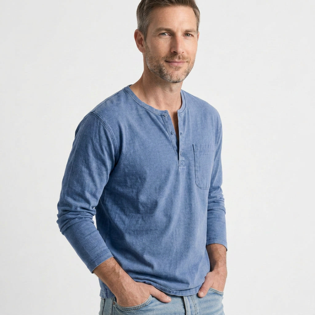 Men’s Long Sleeve Henley Shirt