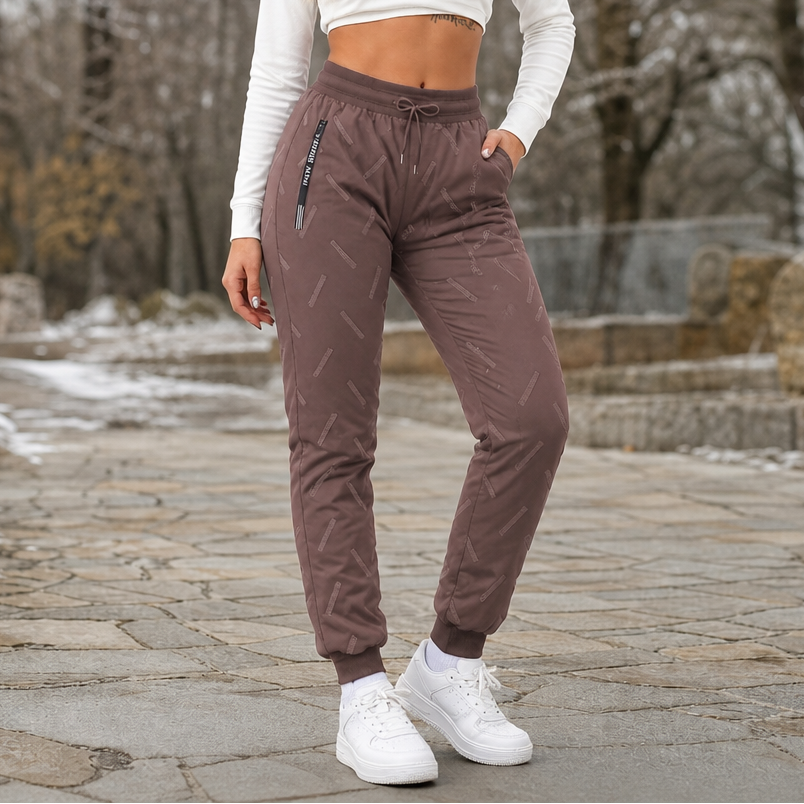 Women's Quilted Padded Winter Jogger Pants