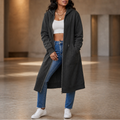 Women's Longline Zip-Up Hoodie with Side Pockets