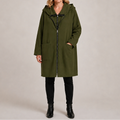 Women's Hooded Longline Zip Coat
