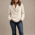 Women's Cowl Neck Ribbed Knit Oversized Sweater