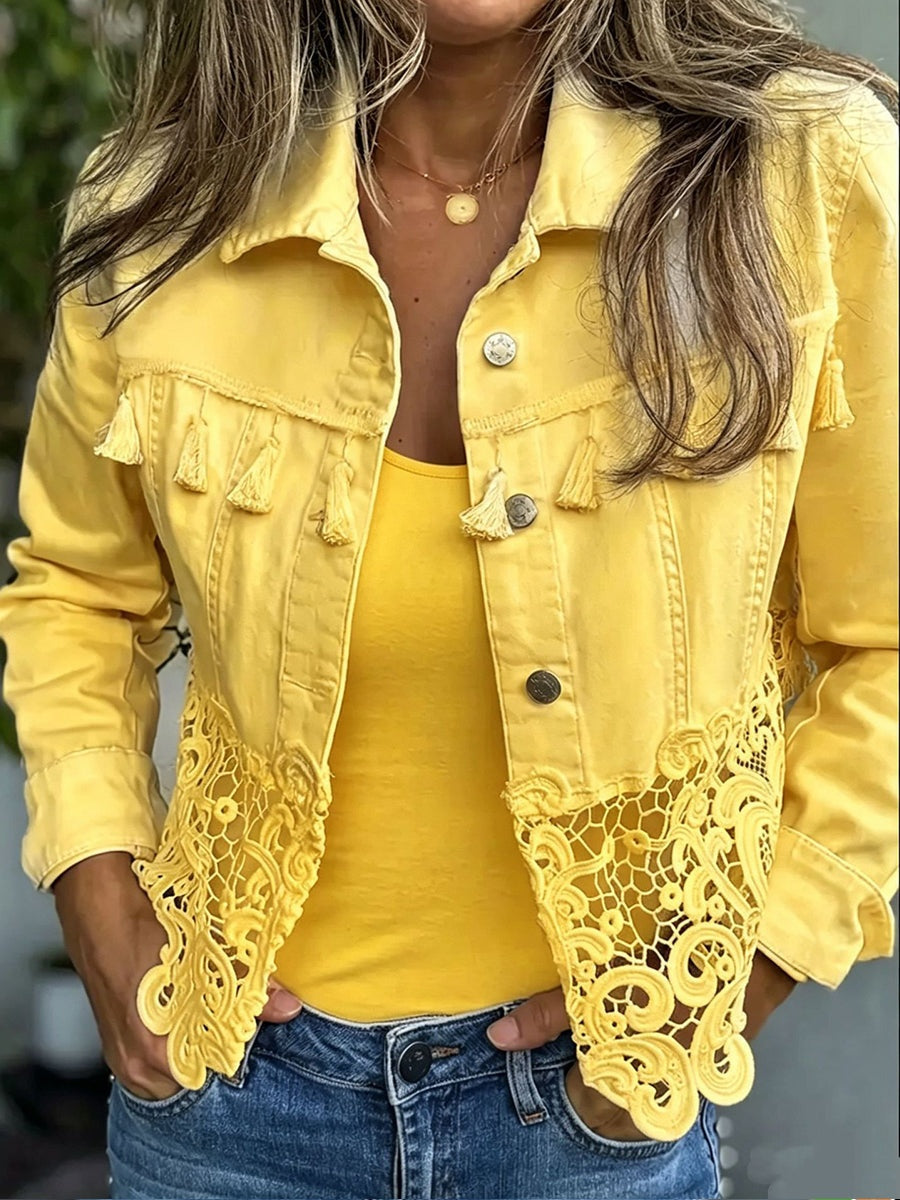 Veste longue contrastée pour femme