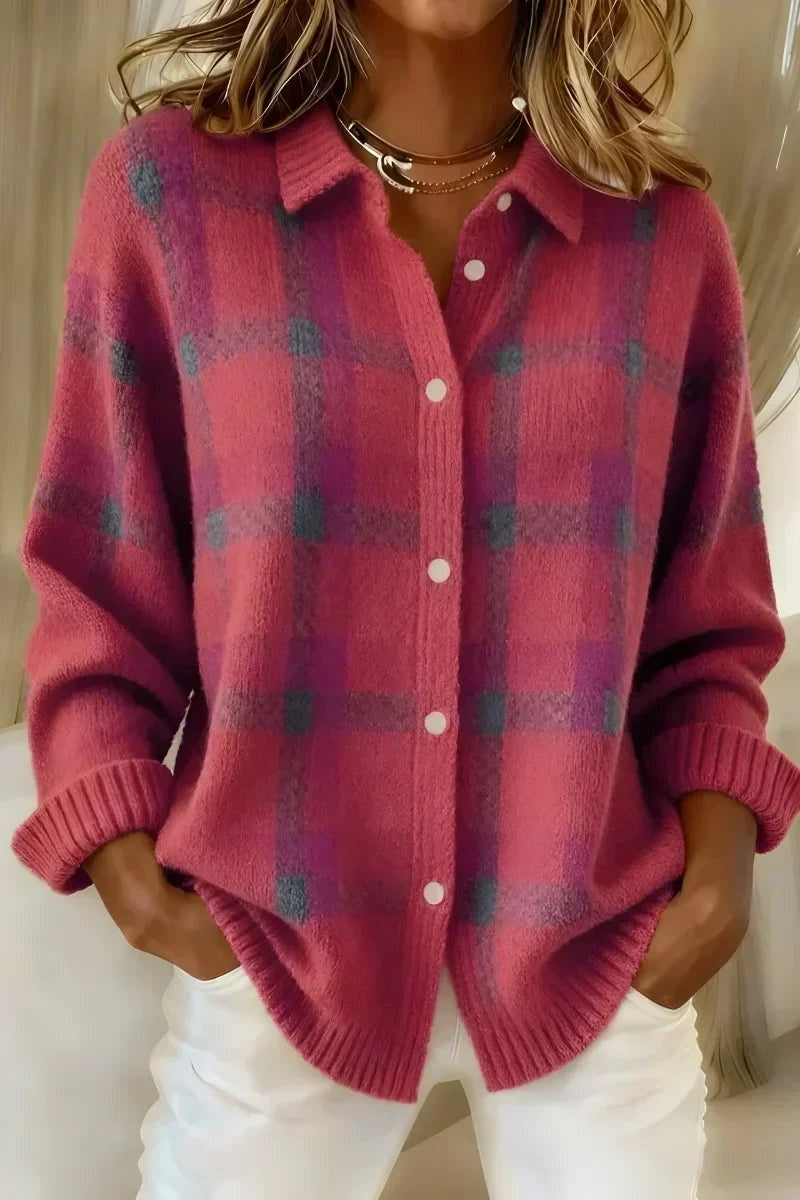 Gilet en maille à col pour femme