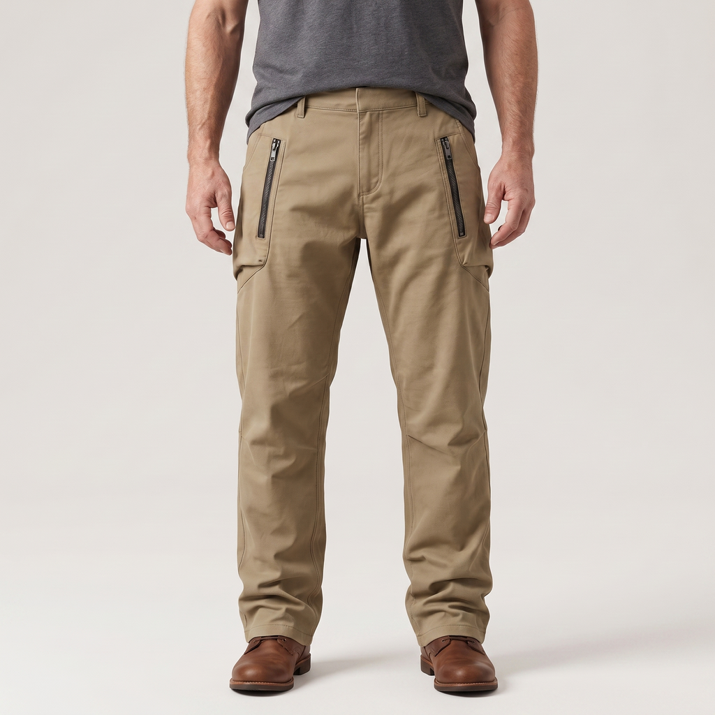 Men's Cotton Utility Zip Pocket Straight Leg Pants