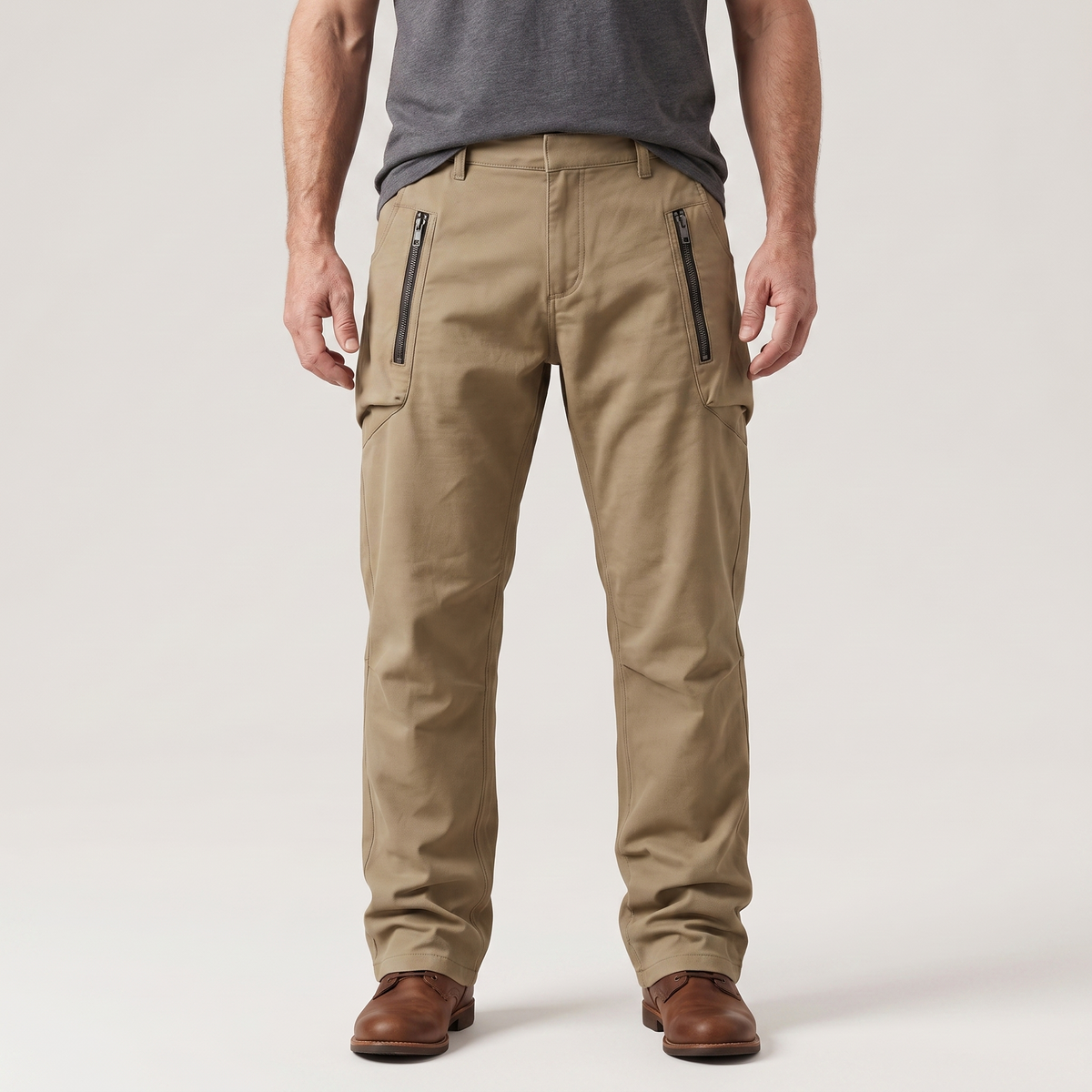 Men's Cotton Utility Zip Pocket Straight Leg Pants