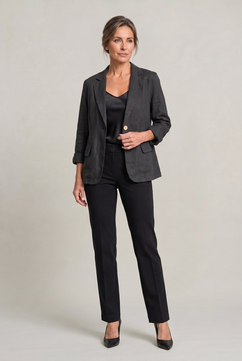 Veste blazer légère décontractée pour femme à bouton unique