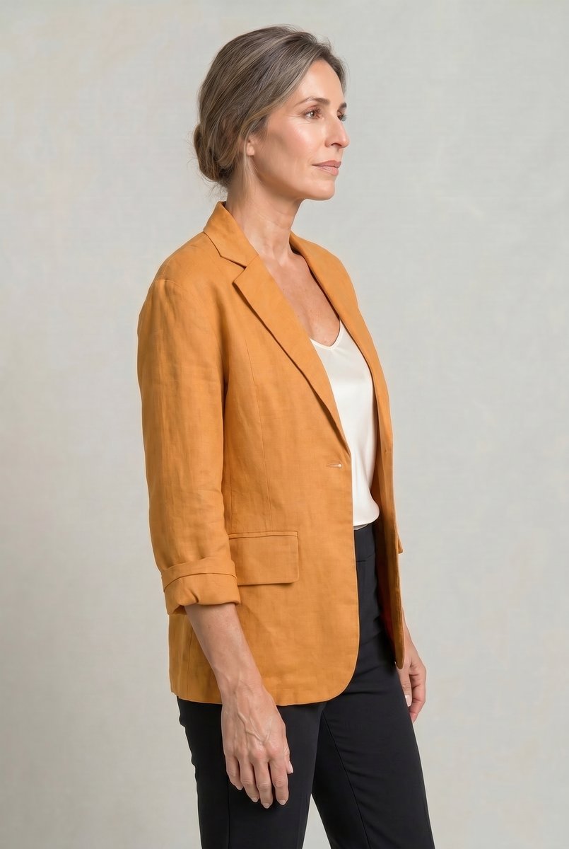 Veste blazer légère décontractée pour femme à bouton unique