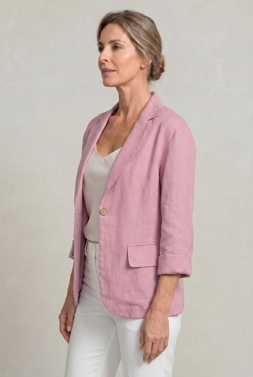 Veste blazer légère décontractée pour femme à bouton unique