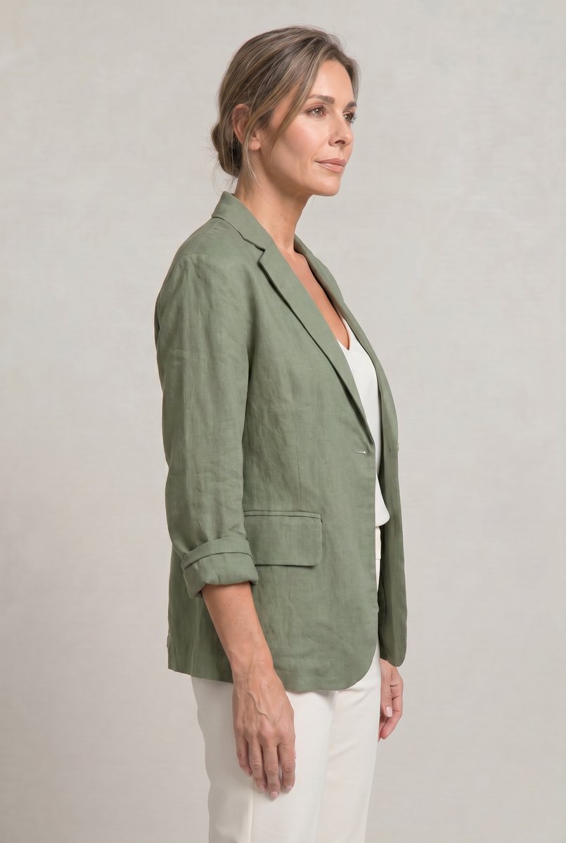 Veste blazer légère décontractée pour femme à bouton unique