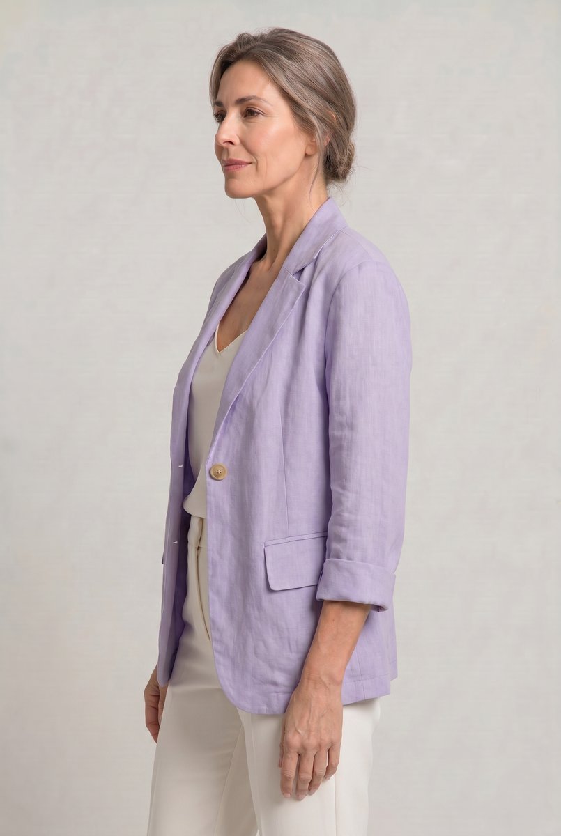 Veste blazer légère décontractée pour femme à bouton unique