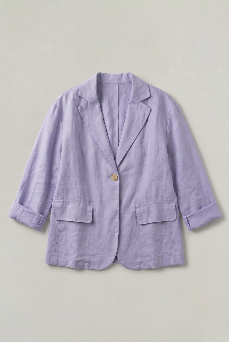 Veste blazer légère décontractée pour femme à bouton unique