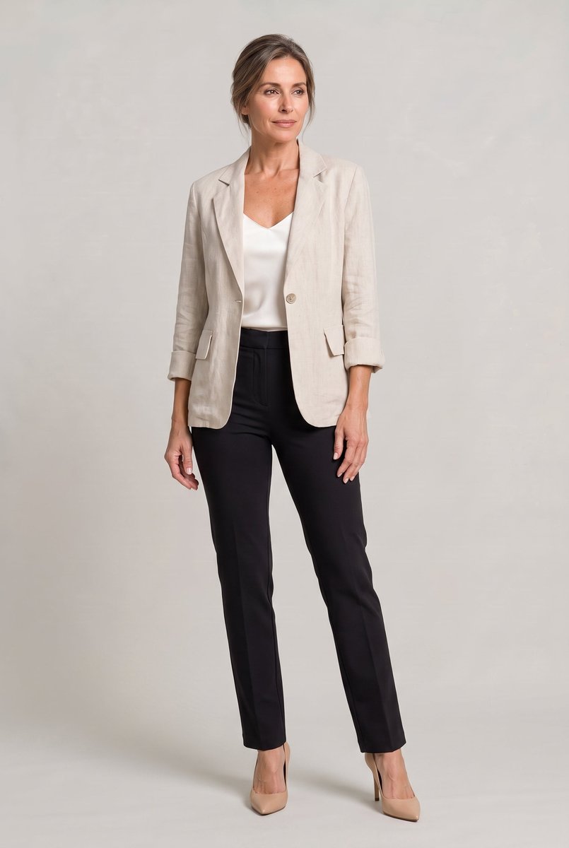 Veste blazer légère décontractée pour femme à bouton unique