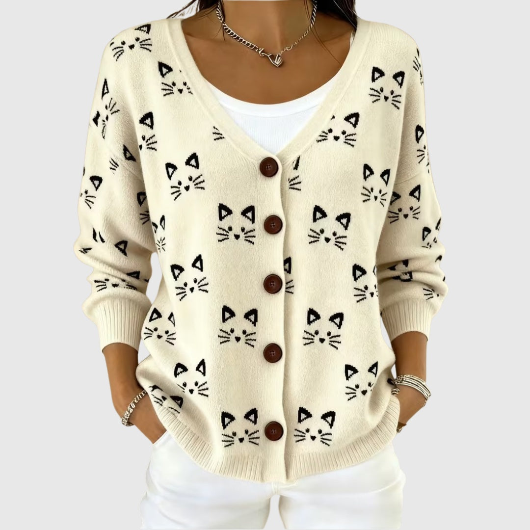 Women's Colorblock Button-Front Knit Cardigan