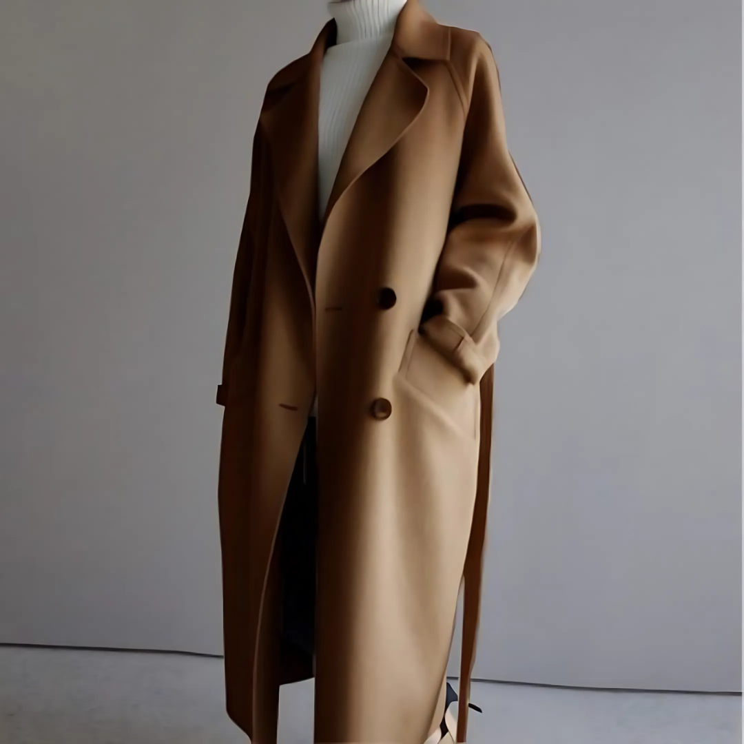 Women's Oversized Longline Double-Breasted Coat
