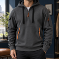 Men's Utility Half-Zip Hoodie with Pocket Detailing