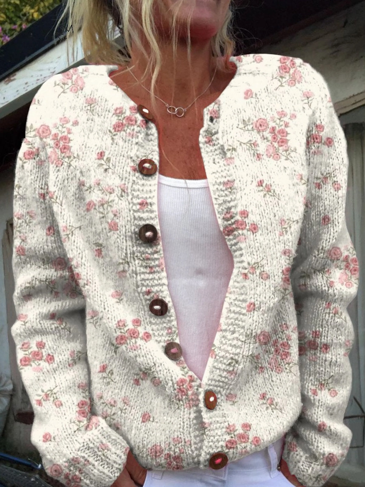 Women's Button-Front Knit Cardigan