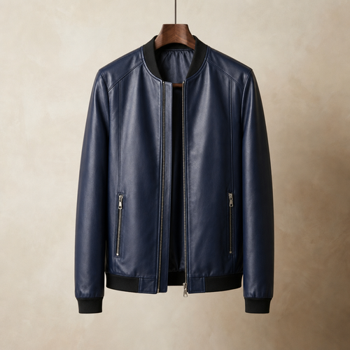 Men's Bomber Style Zip-Up Jacket