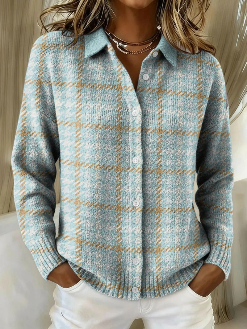 Women's Collared Knit Cardigan