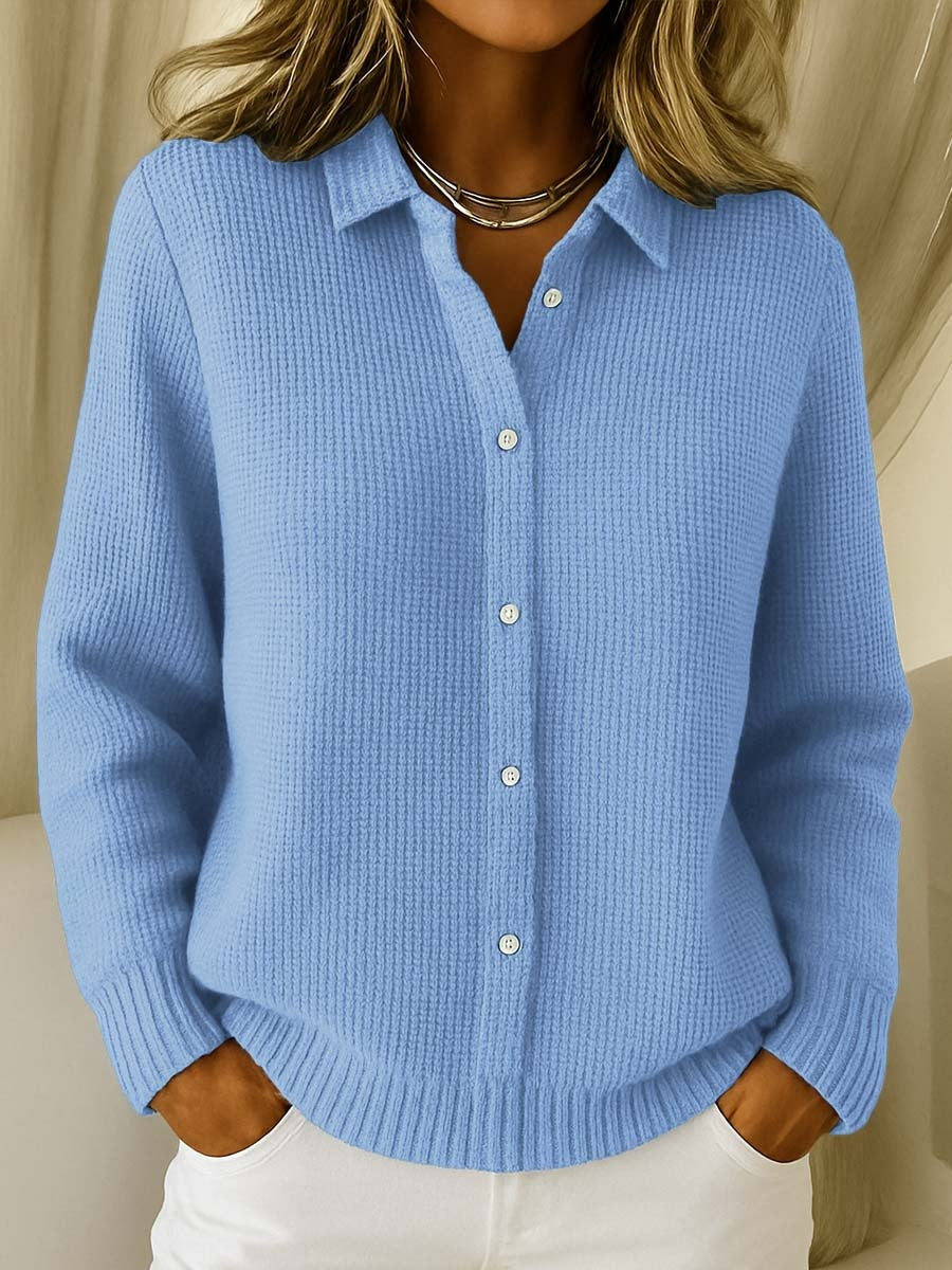 Women's Collared Knit Cardigan