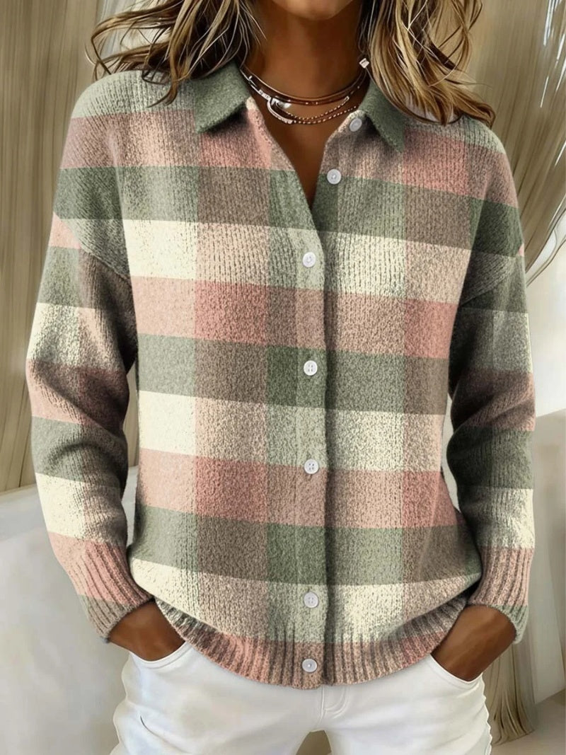 Women's Collared Knit Cardigan