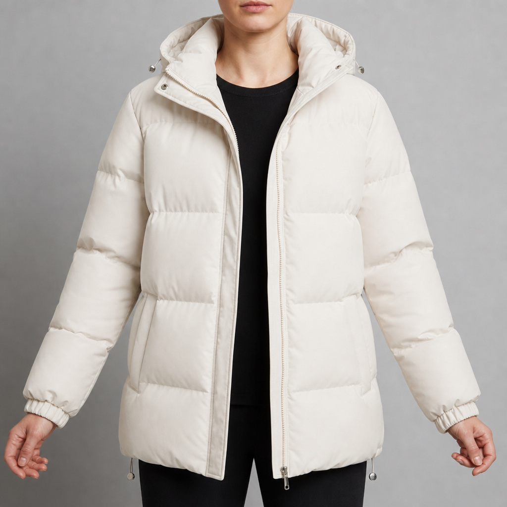 Women's Hooded Quilted Longline Puffer Jacket
