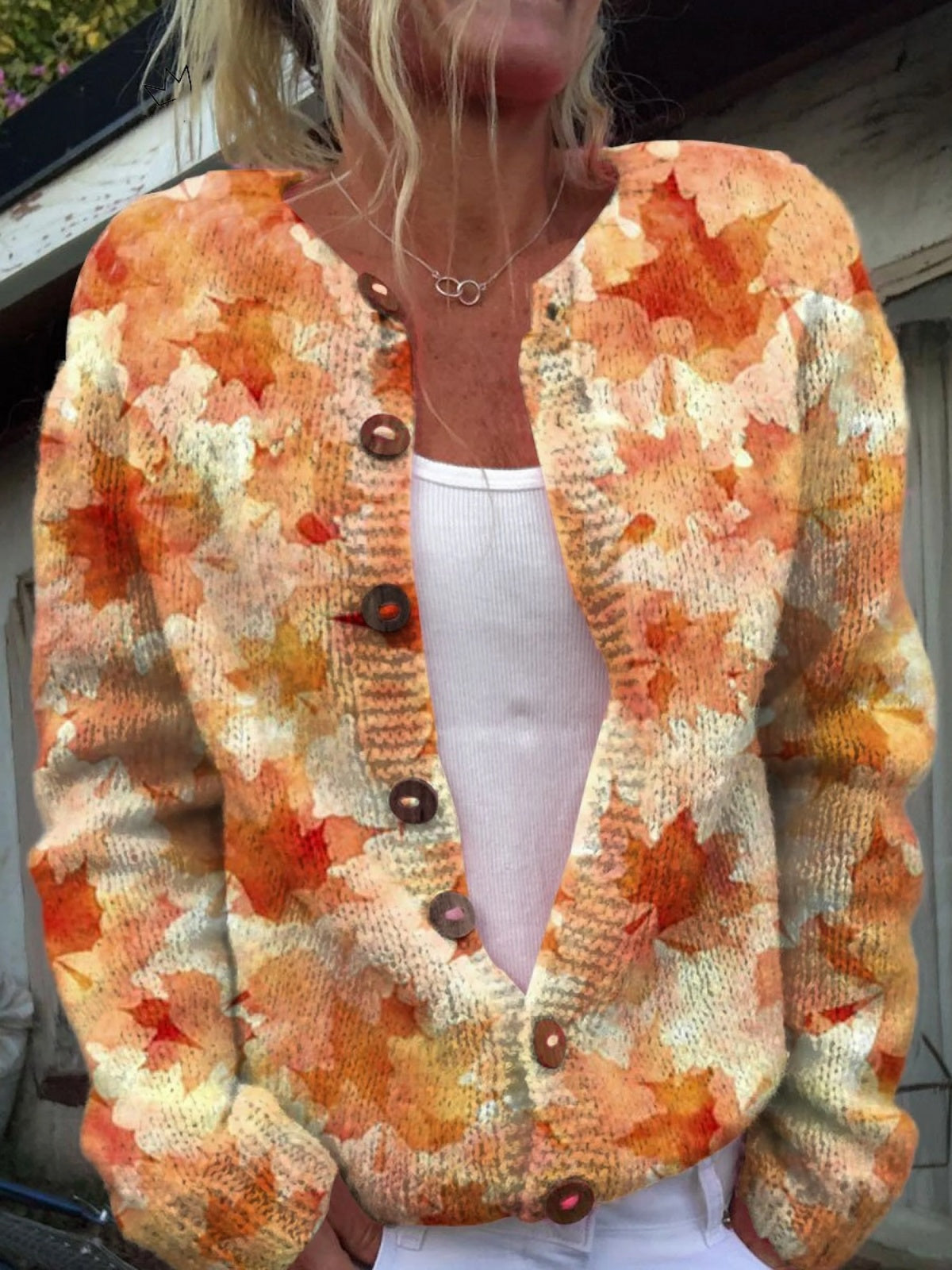 Women's Button-Front Knit Cardigan