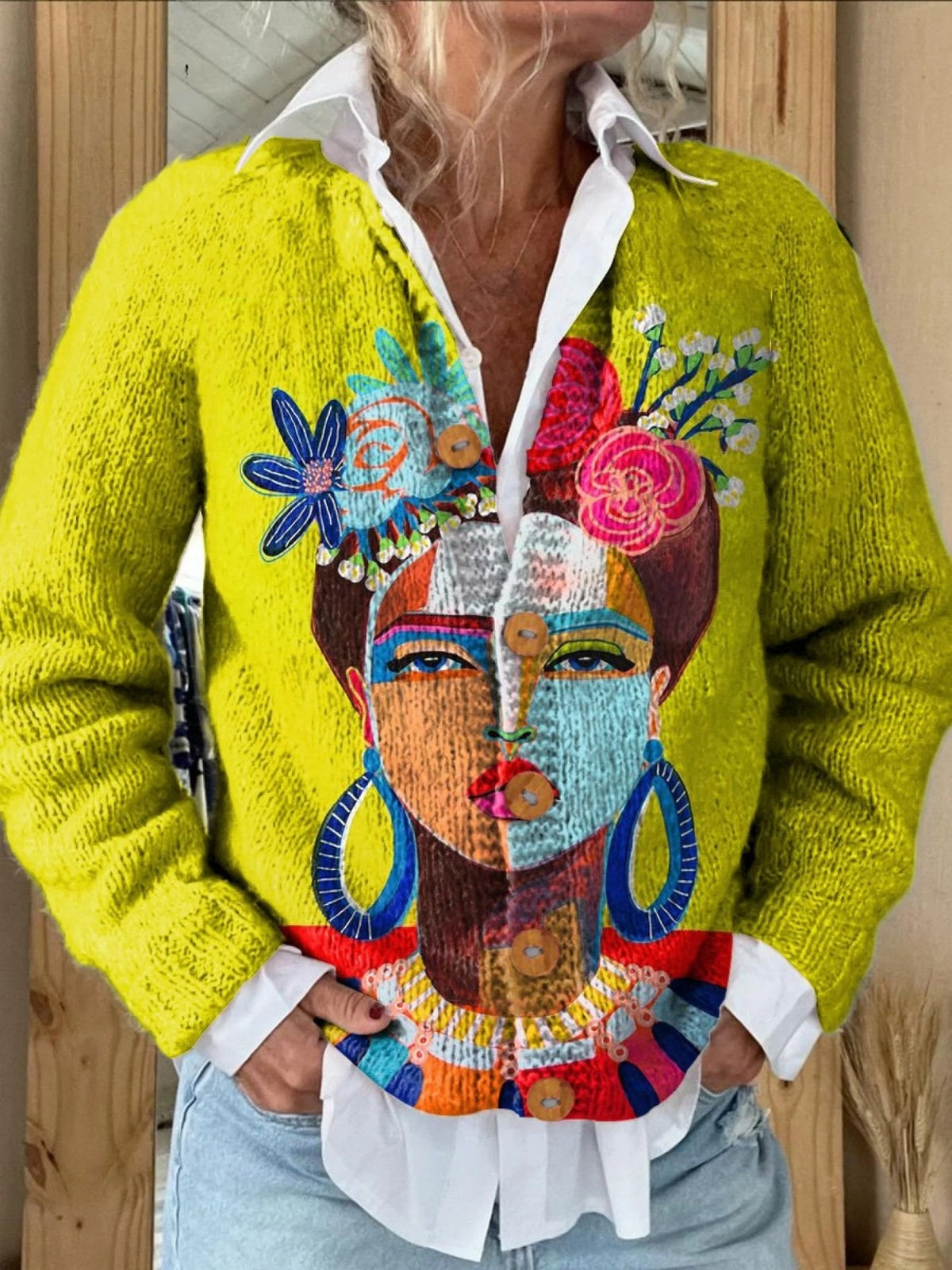 Women's Button-Front Knit Cardigan