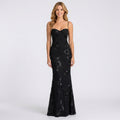 Floral Embellished Maxi Dress Women’s Strappy Evening Gown