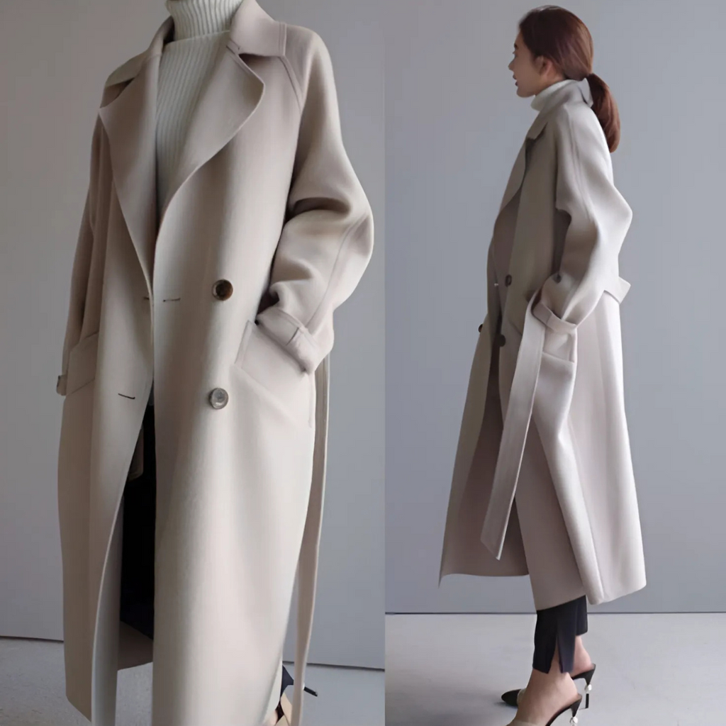 Women's Oversized Longline Double-Breasted Coat