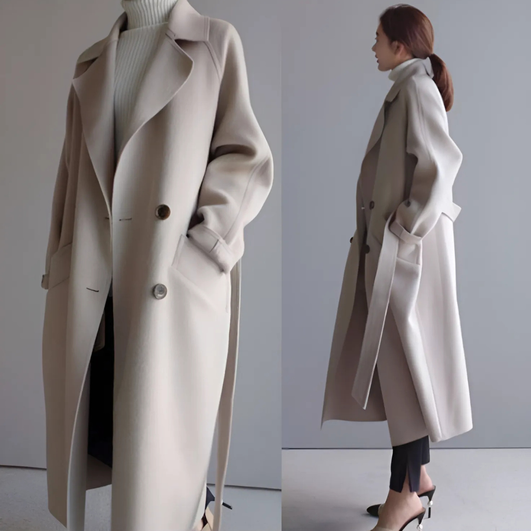 Women's Oversized Longline Double-Breasted Coat