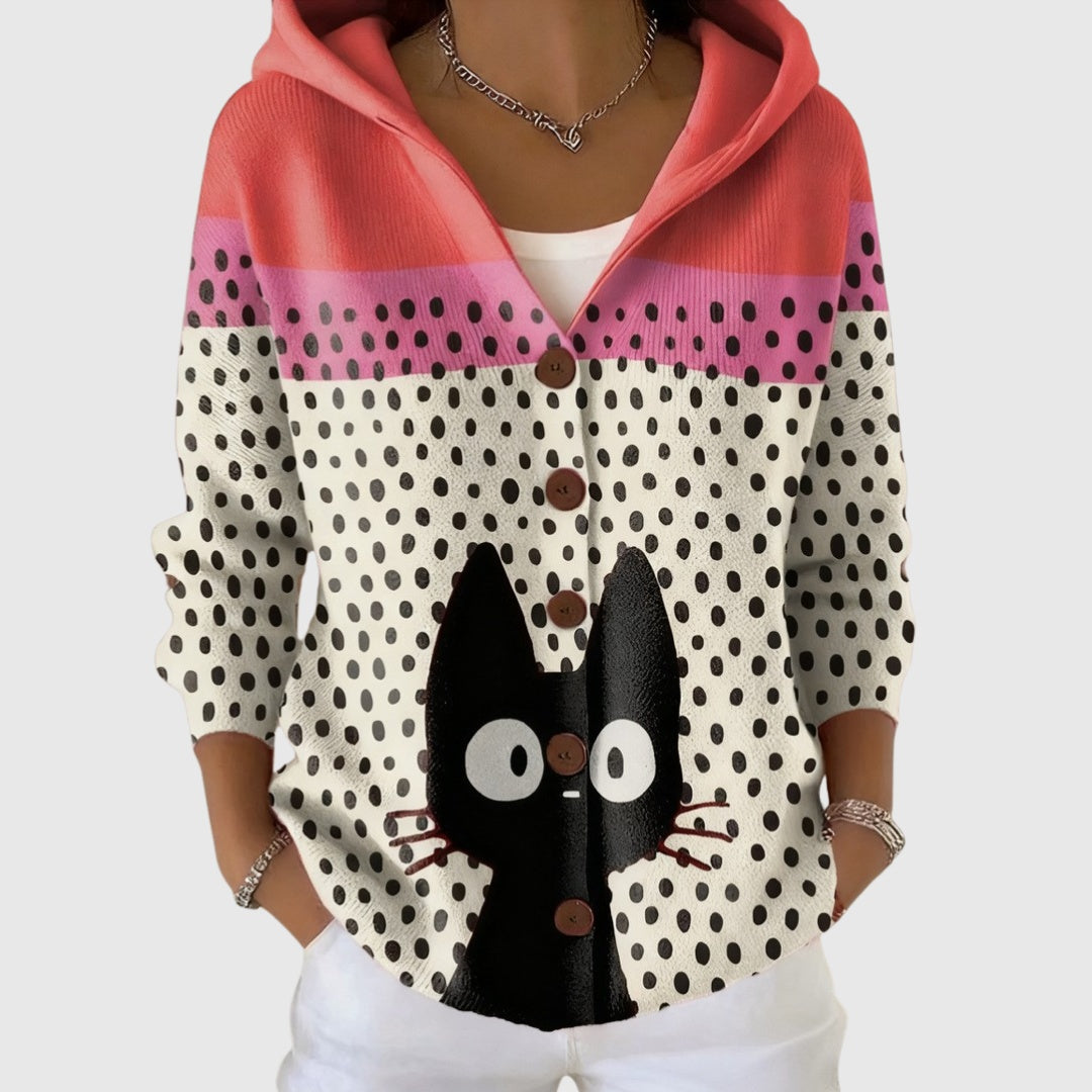 Women's Colorblock Button-Front Knit Cardigan