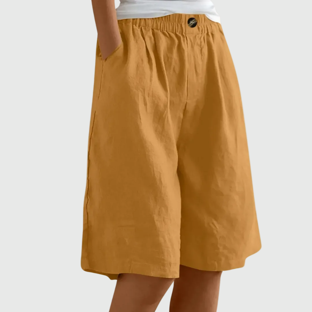 Short bermuda ample à jambes larges avec taille élastique