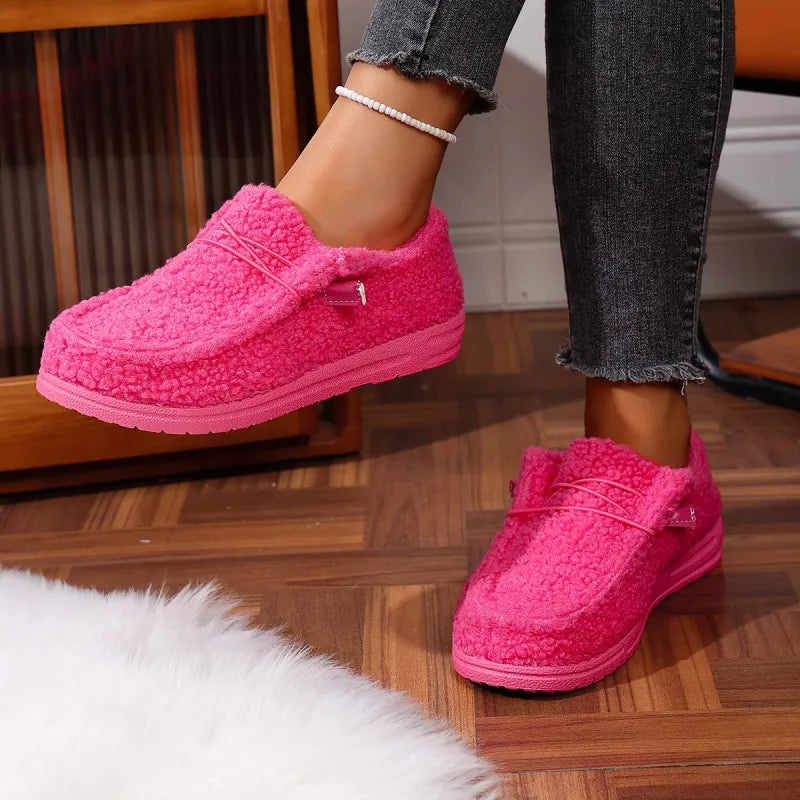 Women's Cozy Sherpa Slip-On Moc Toe Loafer Sneakers