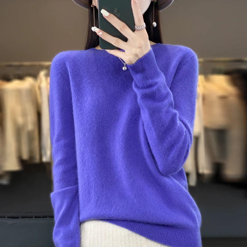 Women's Round Neck Relaxed Knit Sweater